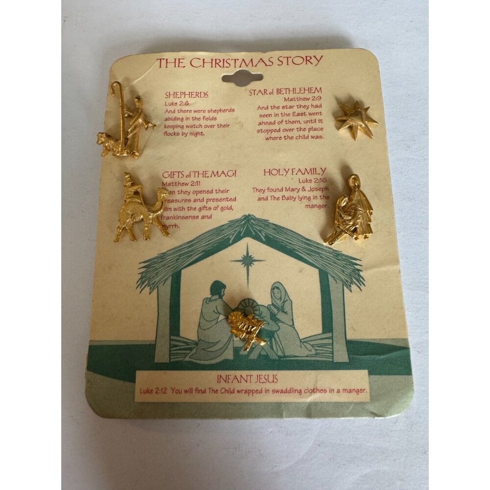 The Christmas Story Pins Nativity Jesus Holy Family Bethlehem Star Jewelry Magi - Picture 8 of 8